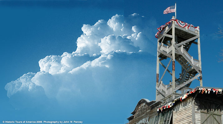 Photo of the lookout tower at the Key West Shipwreck Museum.