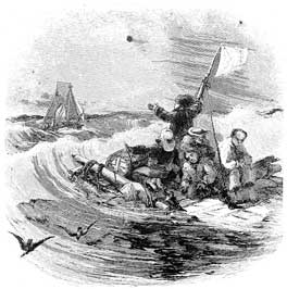 Black and white photo of shipwreckers off of Key West.