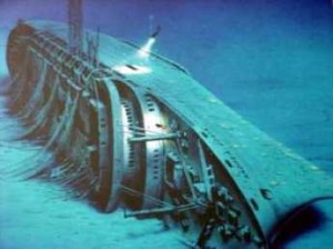 The SS Andrea Doria a few years after it sank. 
