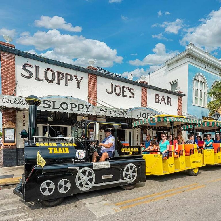 Conch Tour Train in front of Sloppy Joes