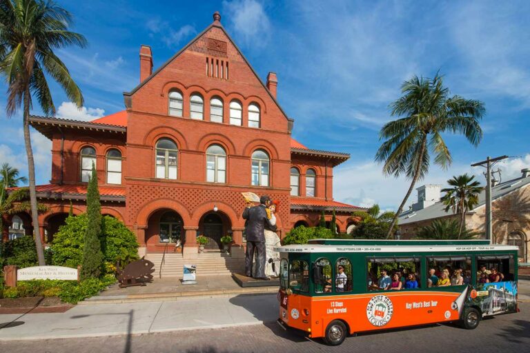 Key West Old Town Trolley in front of Custom House