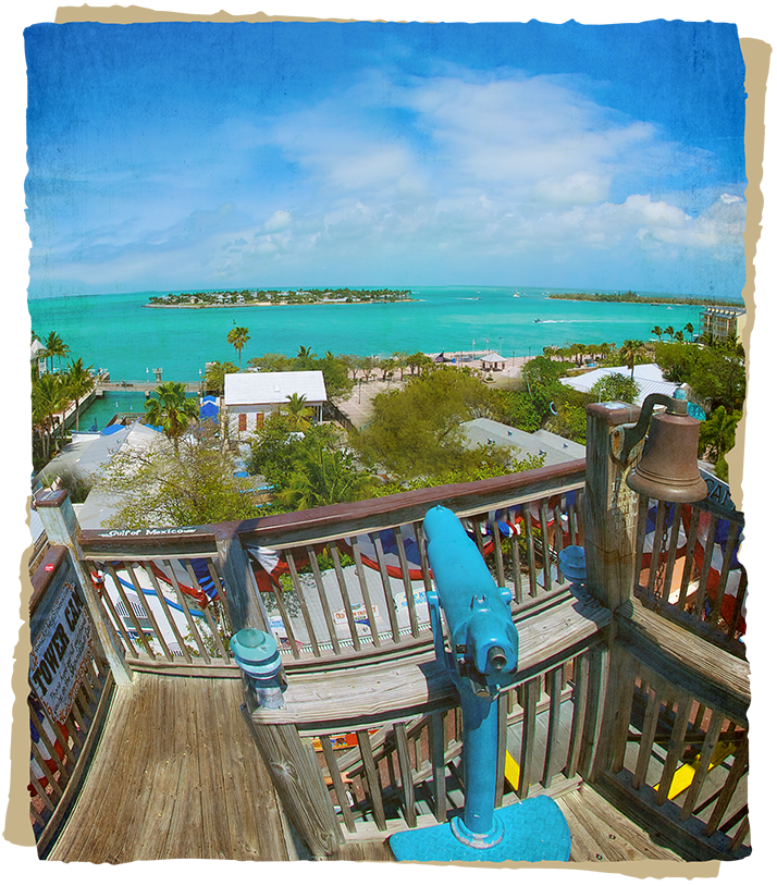 view of Key West from shipwreck museum tower