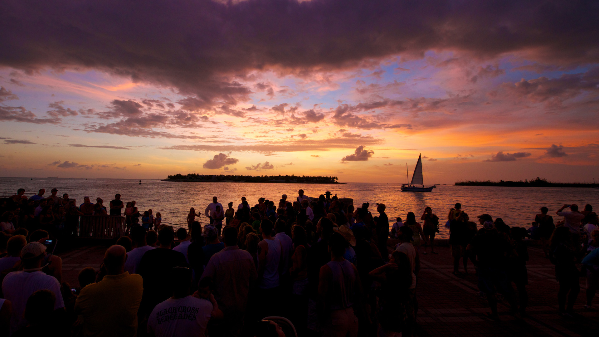 sunset at mallory square in key west